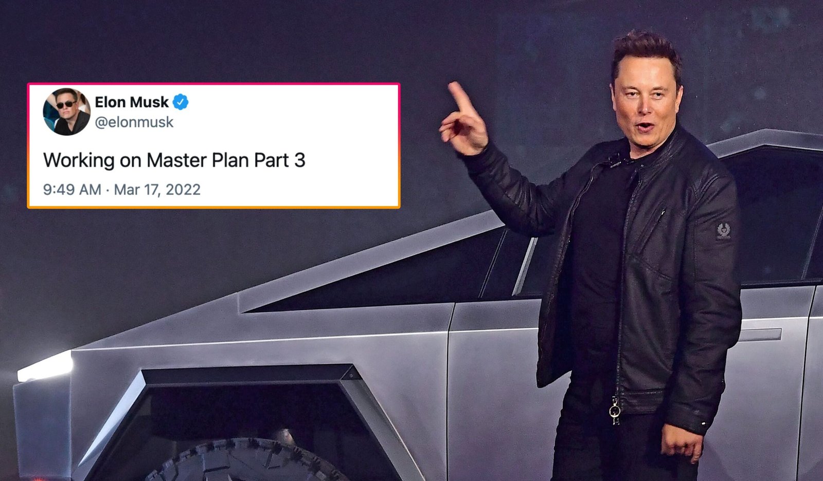 Tesla's Elon Musk Tweets That He's Working On "Master Plan Part 3"