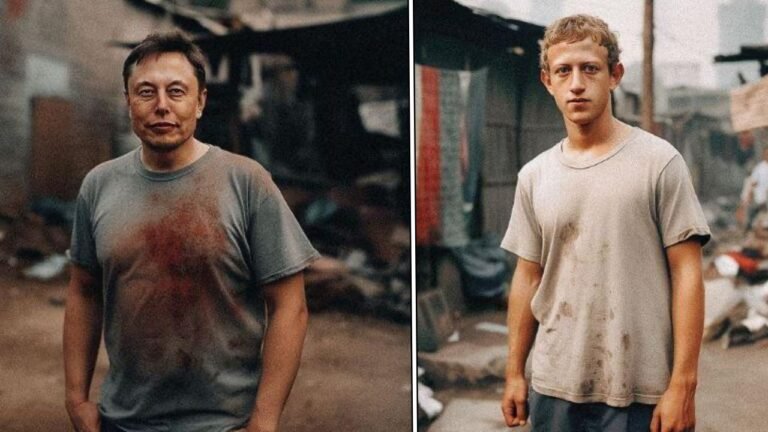 AI-created photos of Elon Musk, Bill Gates, Mark, and Bezos show how they would look if they were poor, see here