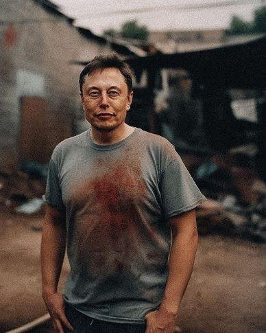 Elon Musk AI Image as Poor